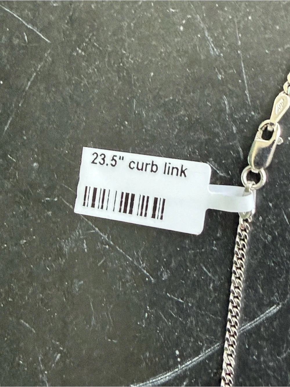 Men's 18kt. White Gold Curb Chain Necklace 23.5” long Made in Italy